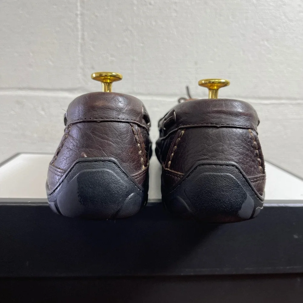 L.L Bean‎ Wicked Good Moccasin Slippers Brown Leather Slip On Men's Size 10.5 D